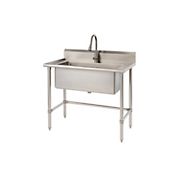 Trinity 32&quot;x16&quot; Stainless Steel Utility Sink, NSF, with Pull-Out Faucet - Silver