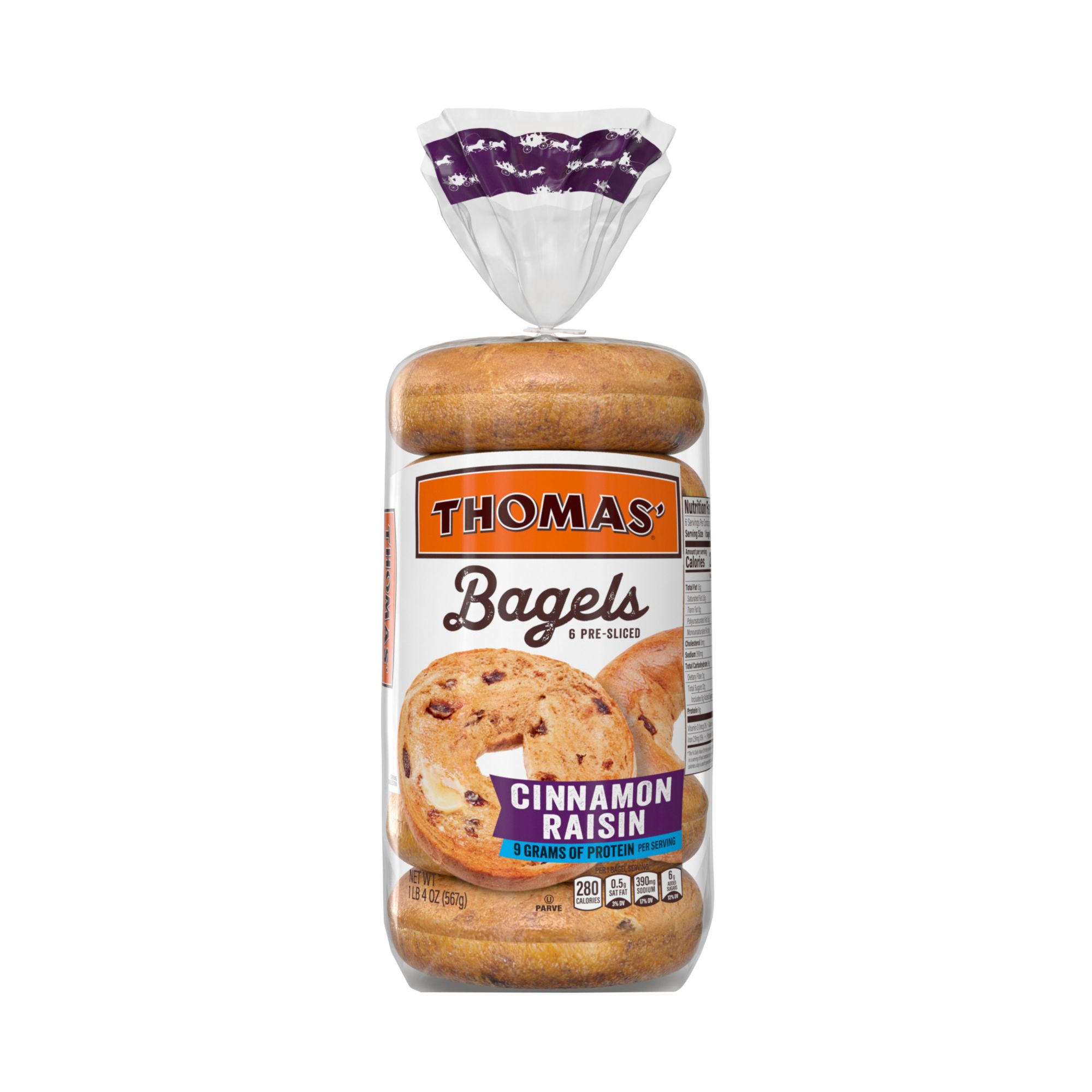 Thomas' Cinnamon Raisin Swirl Bagels, 6 ct.