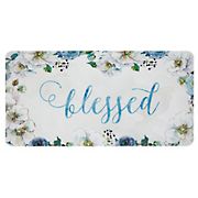 Home Dynamix Cat Cora Printed Embossed Gentle Step Blessed Kitchen Mat - White