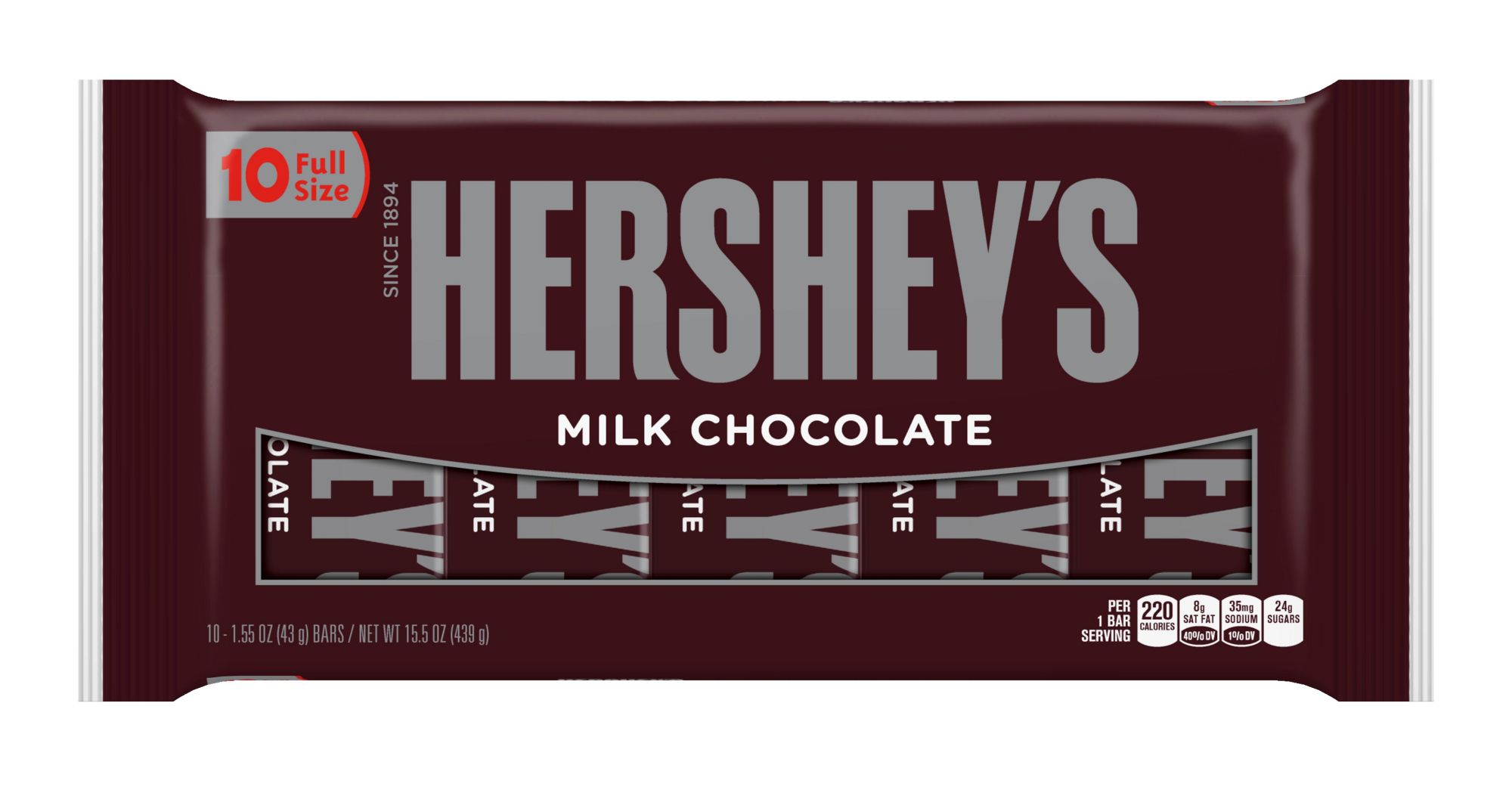 Hershey's Milk Chocolate Bars, 10 ct.