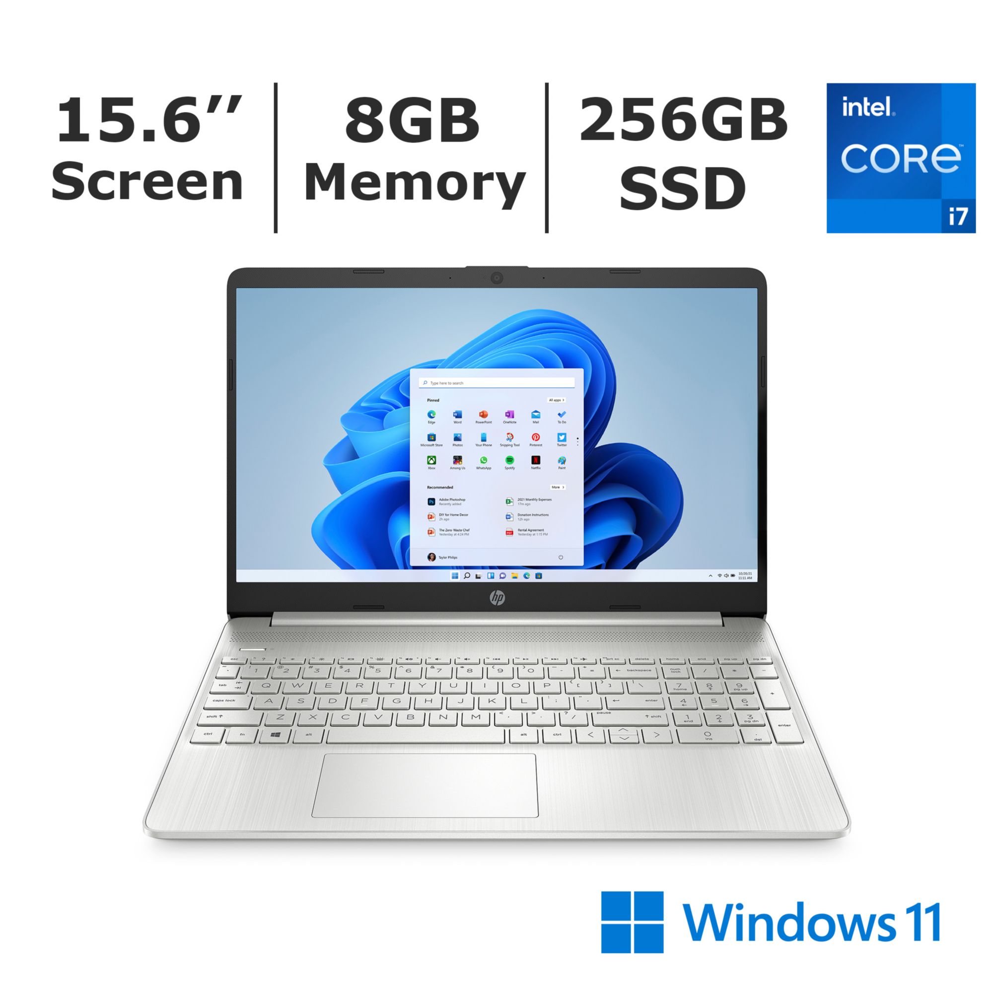 HP Inc. 15-dy2033nr Laptop, Intel Core i7-1165G7 Processor, 8GB Memory, 256GB SSD