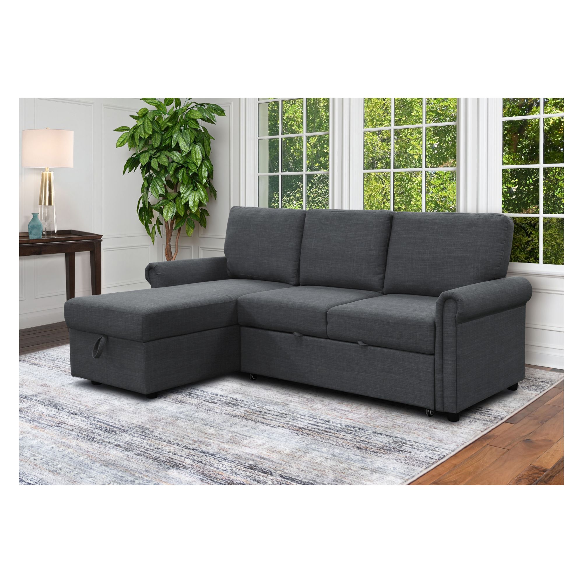 Abbyson Harlie Reversible Storage Sectional Gray BJ s Wholesale Club