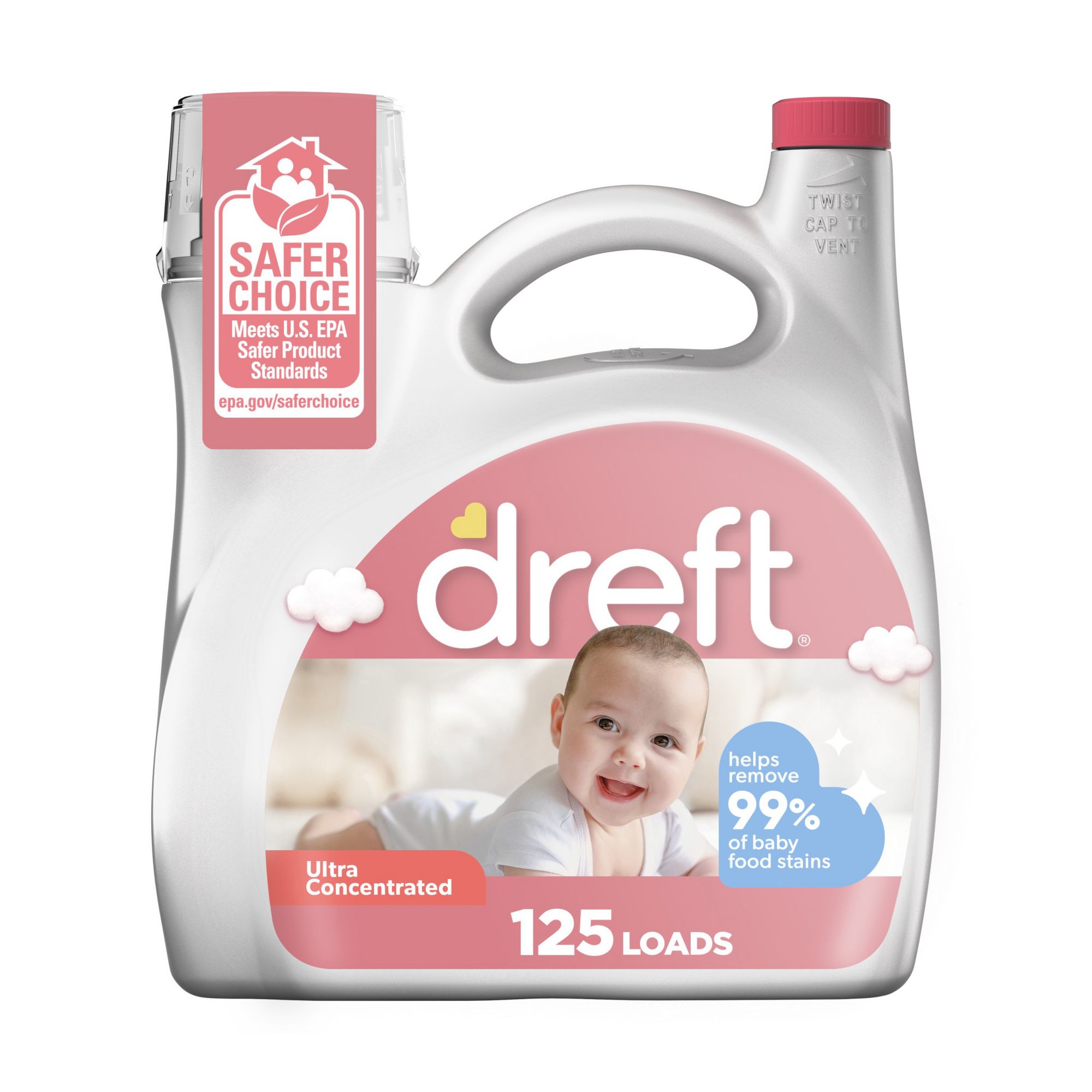 Dreft Ultra Concentrated Liquid Baby Laundry Detergent, 125 Loads, 170 fl. oz.