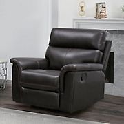 Abbyson Wilson Manual Leather Recliner - Brown
