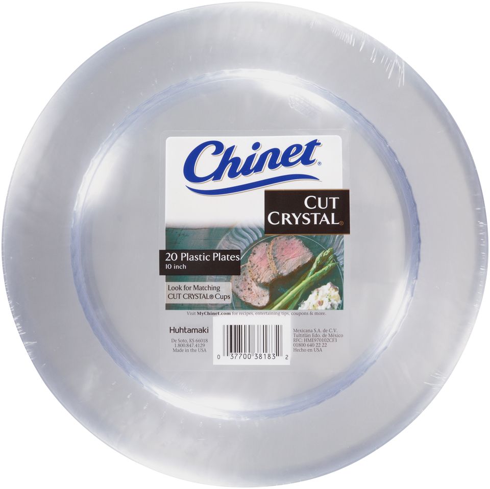 Chinet Plastic Plates Cut Crystal 10 Inch - 8 Count