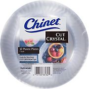 Chinet 7&quot; Cut Crystal Plates, 32 ct. - Clear