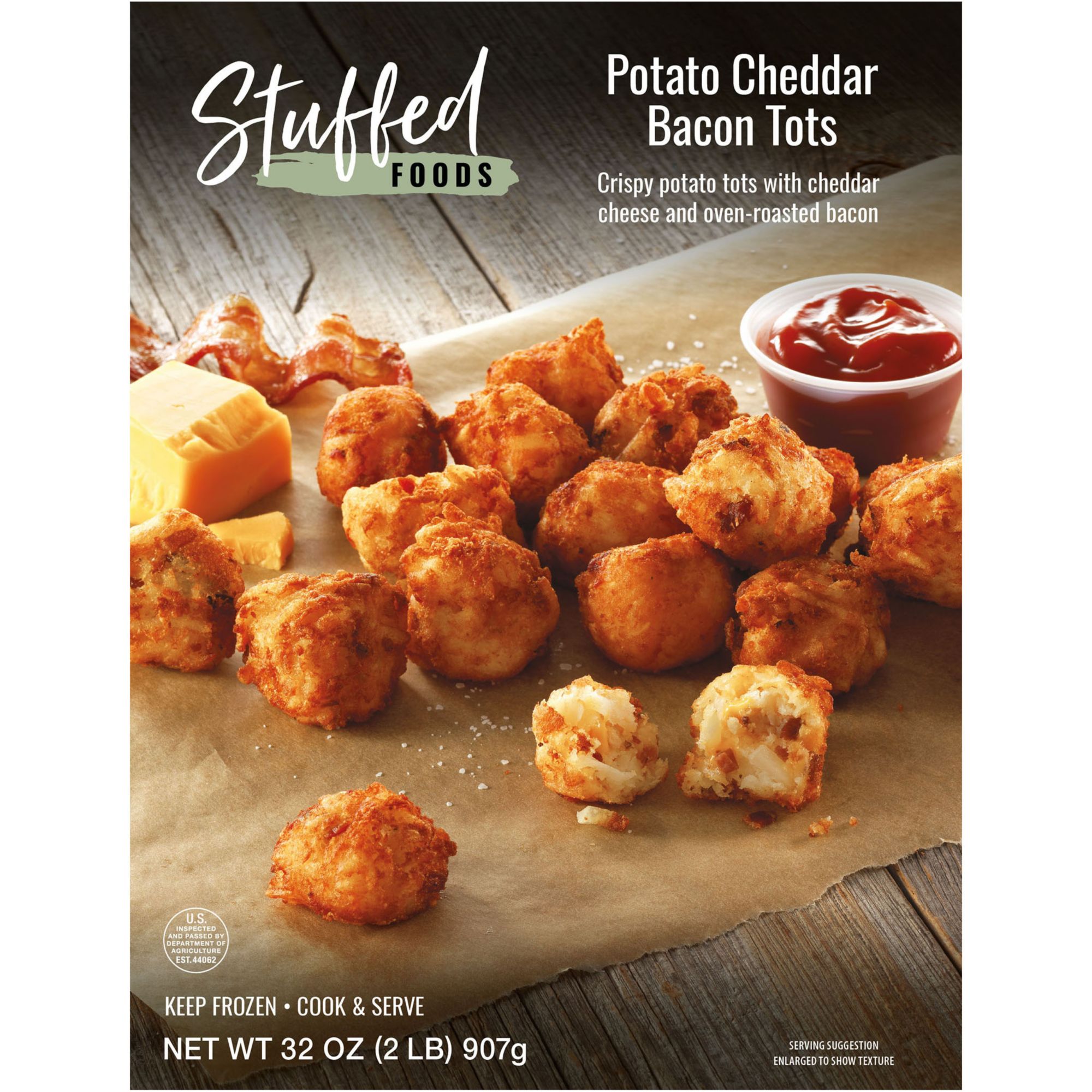 Stuffed Foods Potato Cheddar Bacon Tots, 32 oz.