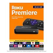 Roku Premiere HD/4K/HDR Streaming Media Player with Simple Remote and Premium HDMI Cable