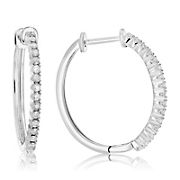 Amairah 0.25 ct. t.w. Diamond Hoop Earrings in Sterling Silver