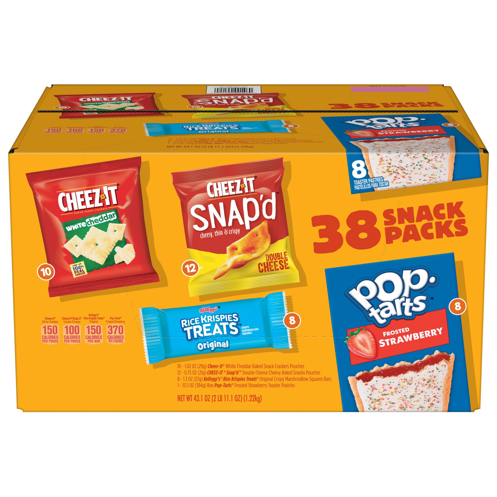 Cheez-It, Pop-Tarts, & Rice Krispies Treats Variety Snack Packs, 38 pk