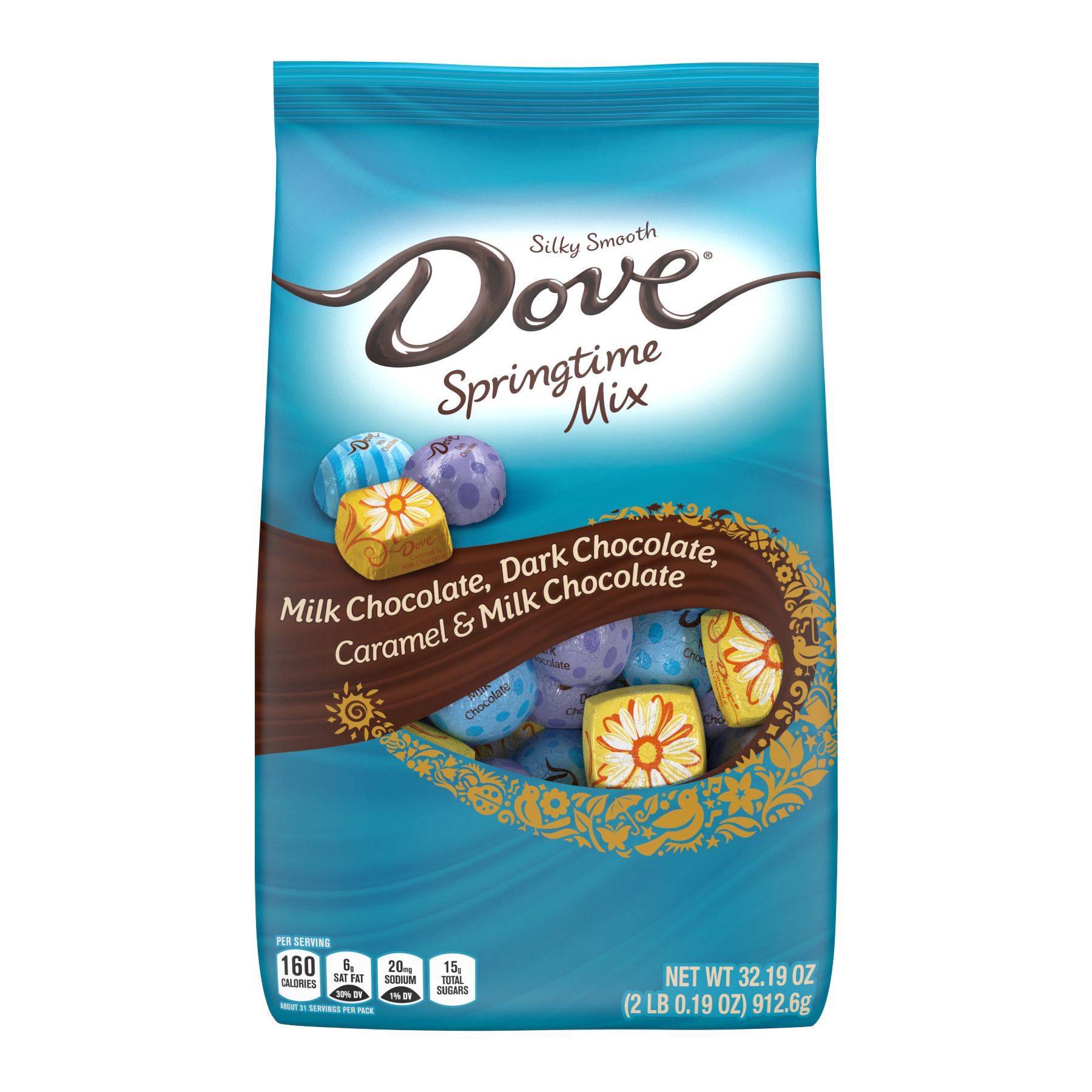 Dove Promises Milk & Dark Chocolate Assorted Easter Candy Springtime Mix, 32.19 oz.