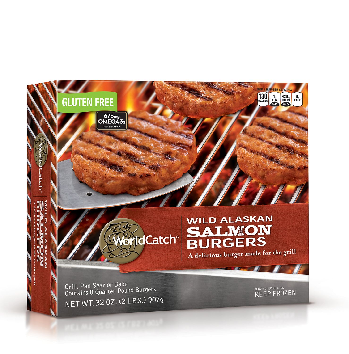 Salmon Burgers, 4 ct / 12 oz - Greatland Grocery