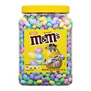 M&M'S Peanut Chocolate Pastel Easter Candy Resealable Jar, 62 oz.