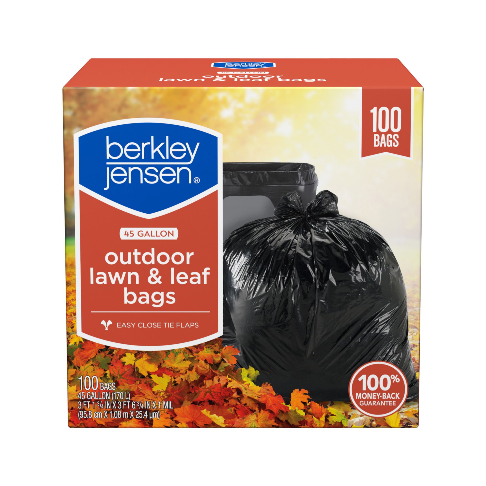 Simpleliners 55 Gallon Trash Bags Heavy Duty, (50 Count w/Ties