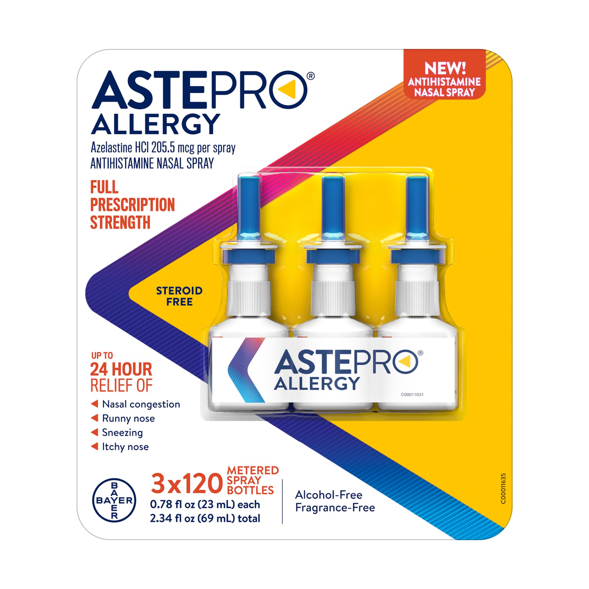 Astepro Allergy Steroid Free Antihistamine Nasal Spray, 3 pk.