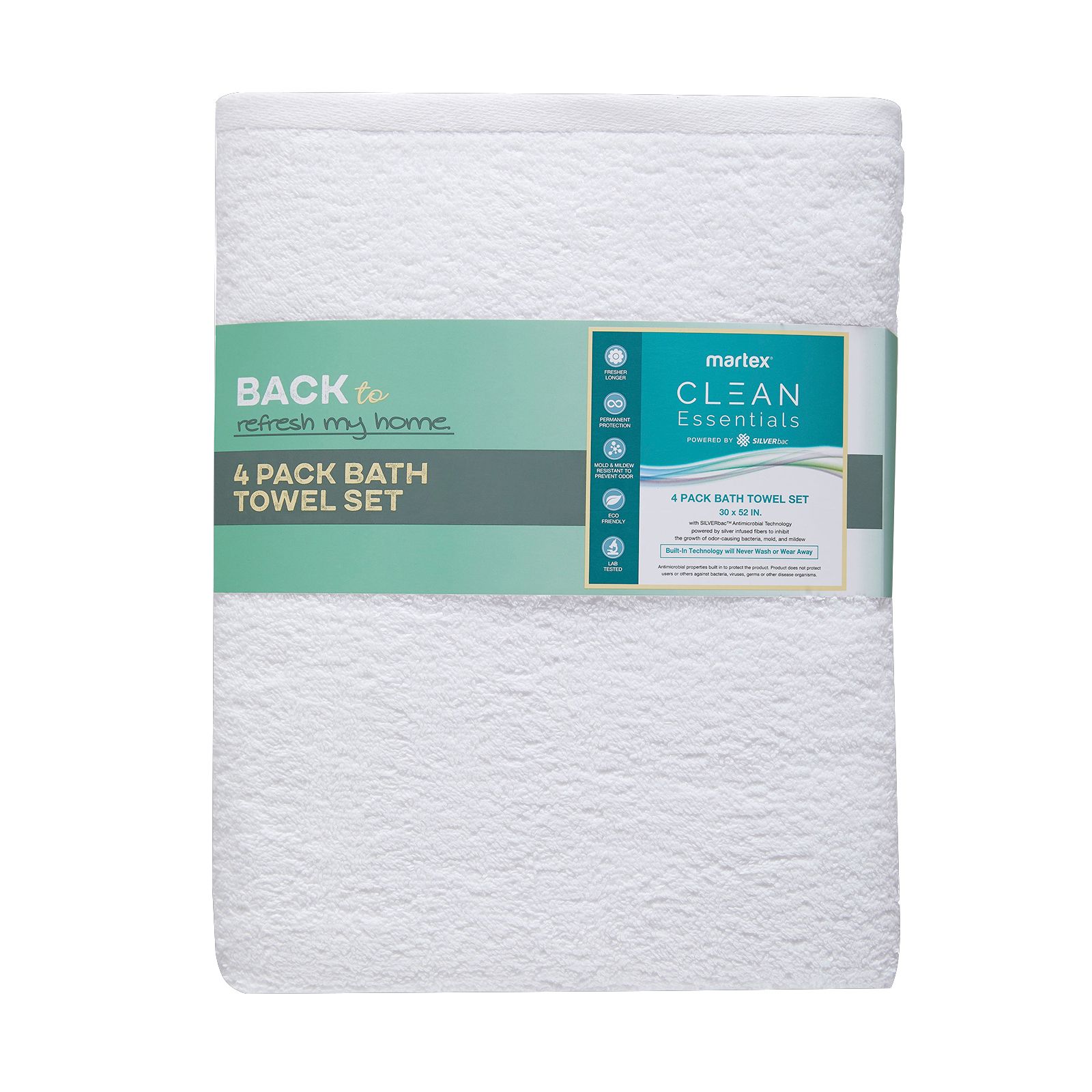 MARTEX CLEAN ESSENTIALS 4PK BATH TOWEL | BJ's Wholesale Club