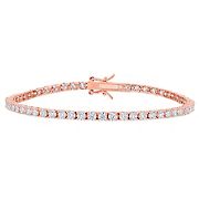 5.1 ct. DEW Moissanite Tennis Bracelet in Rose Gold Plated Sterling Silver
