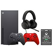 Xbox Series X Console Bundle with Stereo Headset, Red Controller and 3-Month Ultimate Game Pass