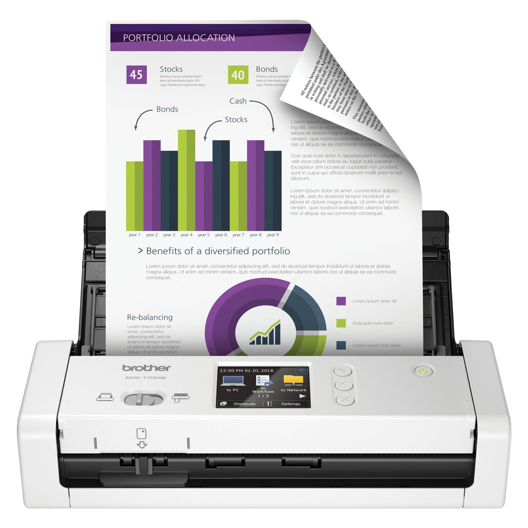 Brother ADS-1700W Wireless Compact Desktop Scanner