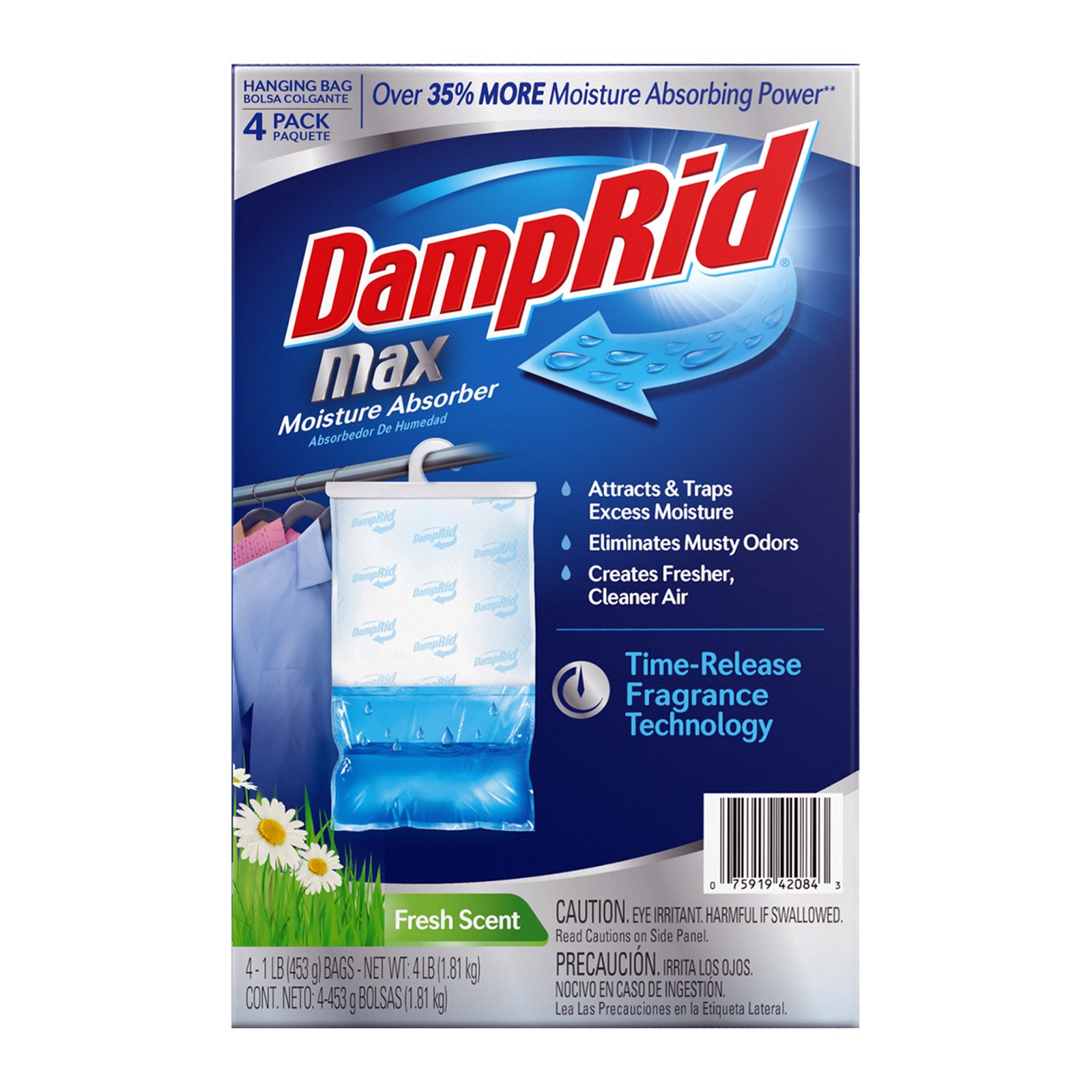 DampRid Max 4-Pack Fresh Scent Moisture Absorbing Hanging Bags