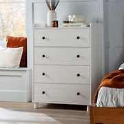 W. Trends Morgan Four Drawer Solid Wood Chest - White