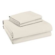 Purity Home Breathable 100% Organic Cotton Percale Twin Size Bed Sheet Set - Fresh Ivory