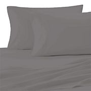 Purity Home Breathable 100% Organic Cotton Percale Standard Size Pillow Case Set - Light Gray