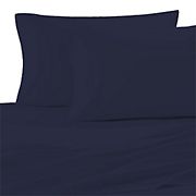 Purity Home Breathable 100% Organic Cotton Percale Standard Size Pillow Case Set - Navy