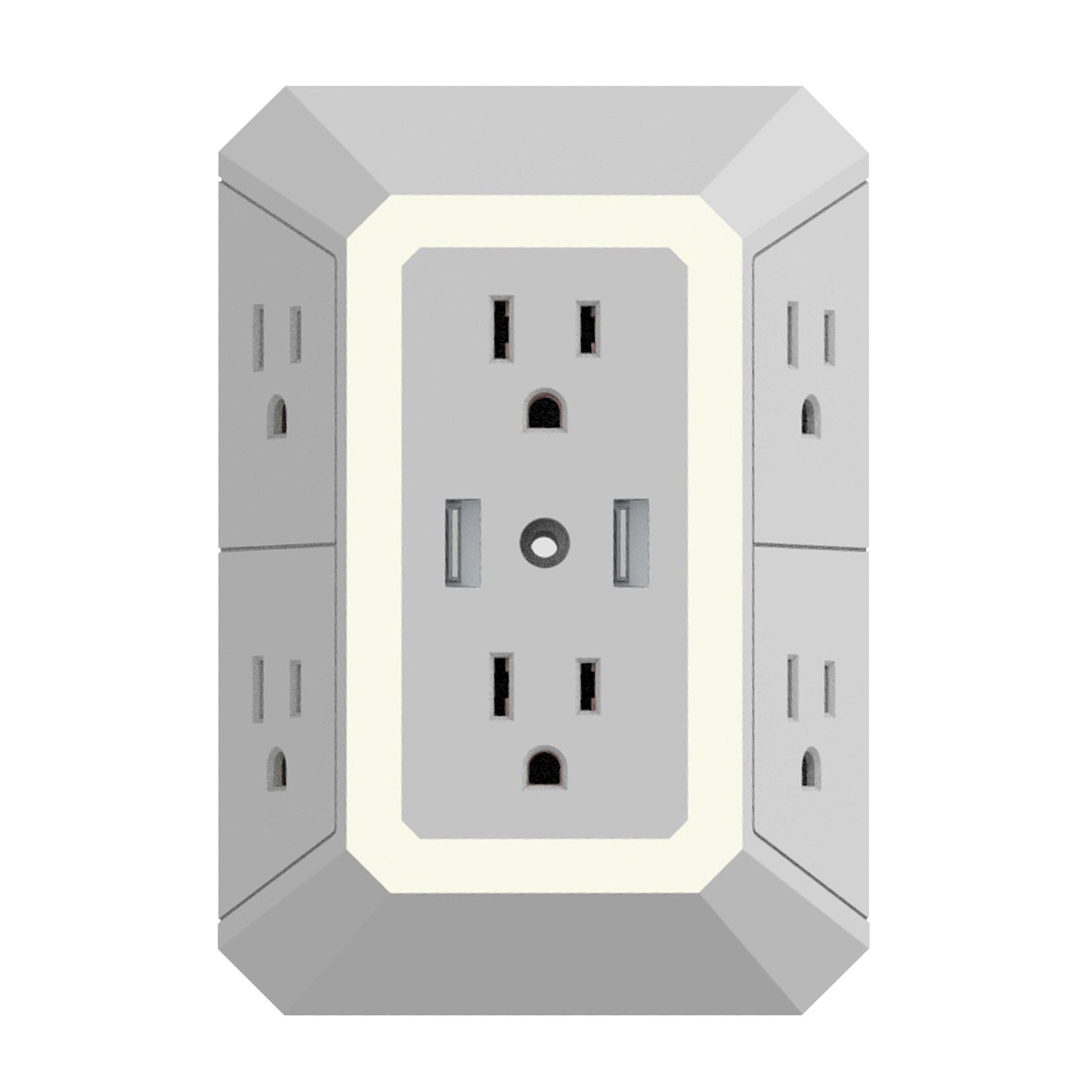 Smartpoint USB/Wall Outlet Extender with Night Light
