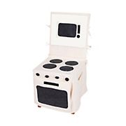 PopOhVer Pretend Play Kitchen Stove Play Set with Innovative Canvas Design Chair Cover
