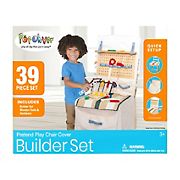 PopOhVer 39-Pc. Pretend Play Builder Play Set with Innovative Canvas Design Chair Cover