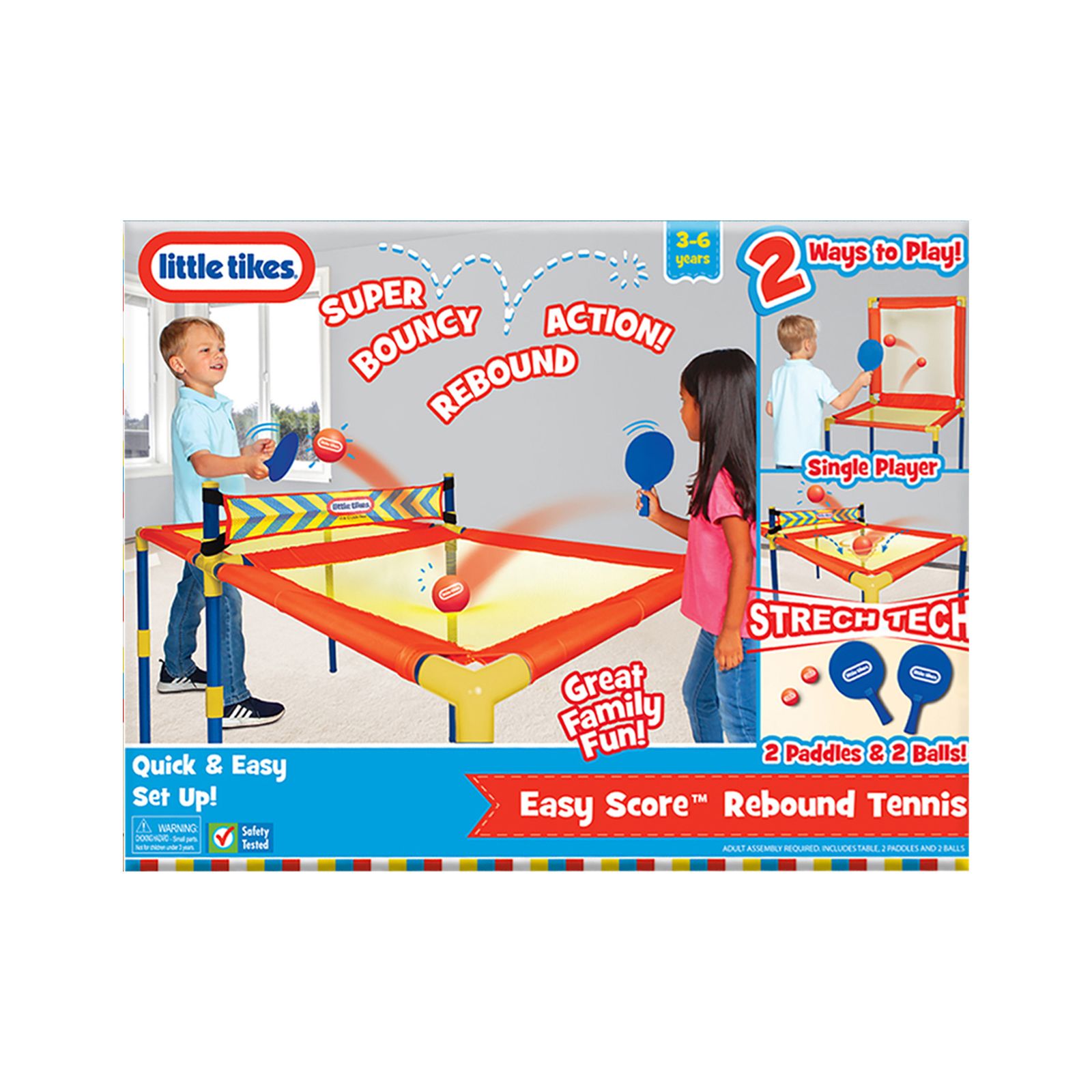 Little Tikes Easy Score Rebound Tennis Ping Pong Game with 2 Paddles and 2 Balls