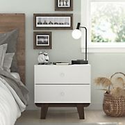 Living Essentials by Hillsdale Kincaid Wood 2 Drawer Nightstand - Matte White