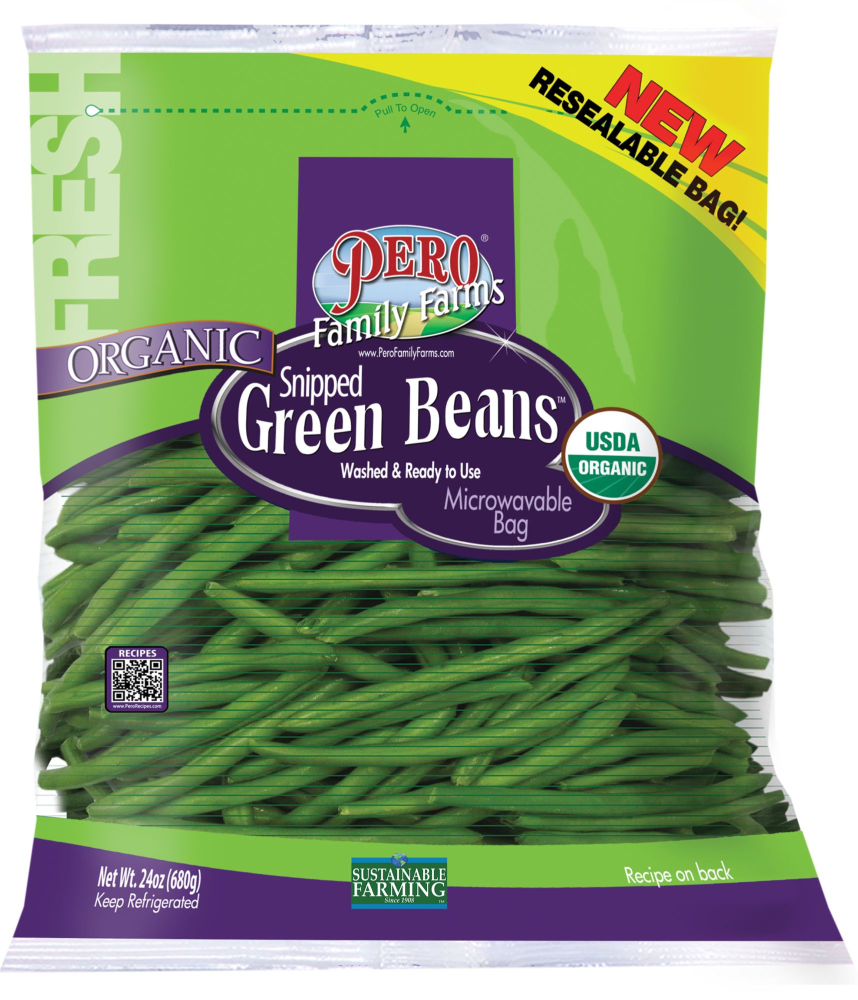 Organic Snipped Green Beans, 24 oz.