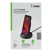 Belkin Boost Charge 15W Wireless Charging Stand and 24W Qc 3.0 Wall Charger - Black