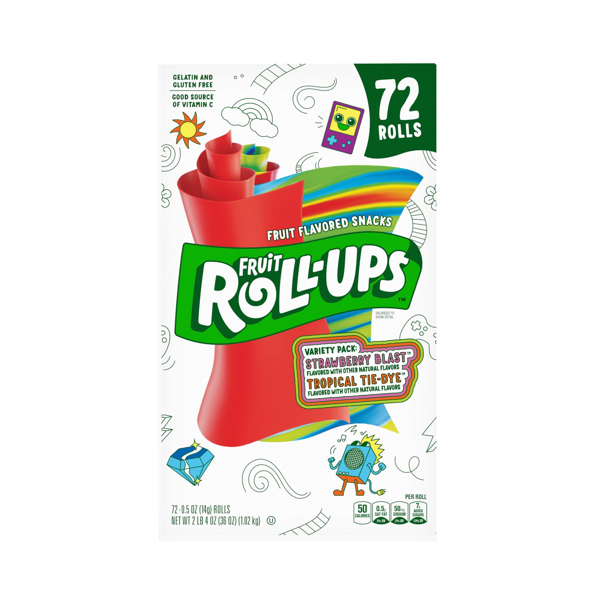 Fruit Roll-Ups Fruit Flavored Snacks, Jolly Rancher, Variety Pack, 20 ct