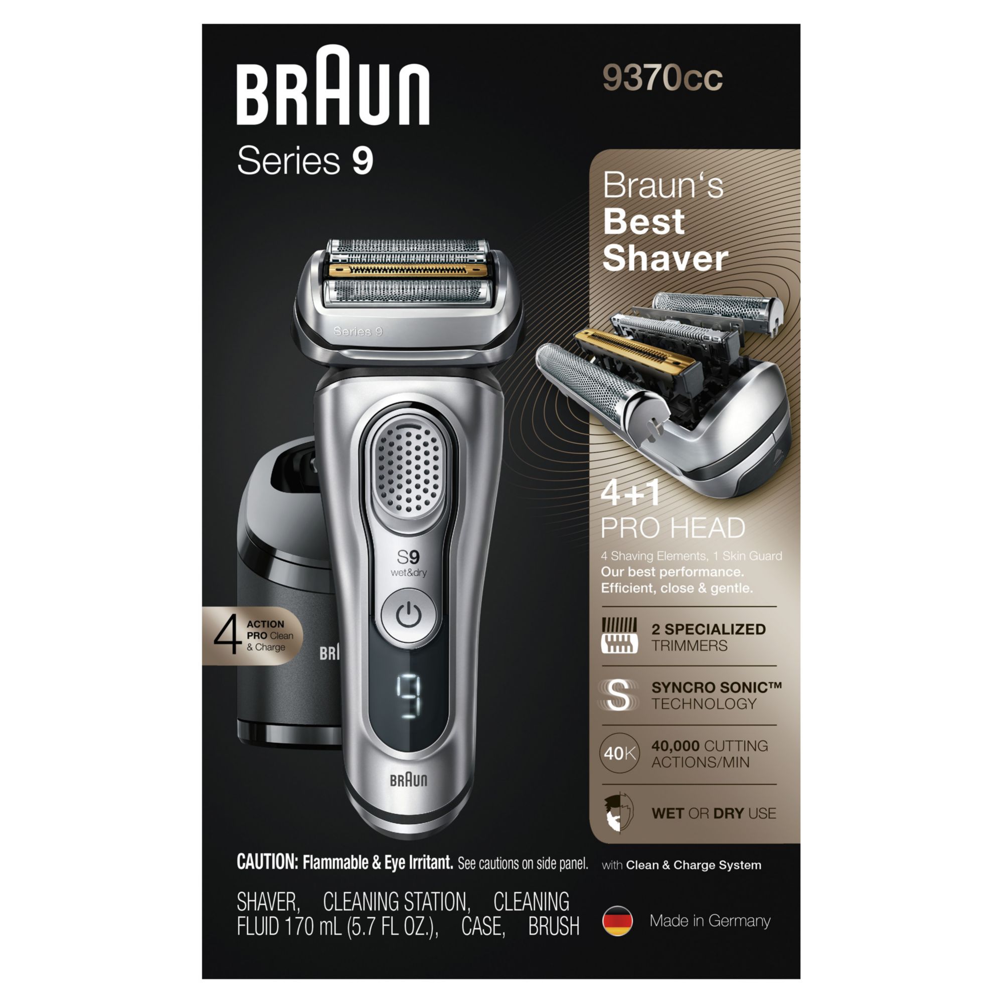 Logisch Marxistisch Afwijken Braun Series 9 9370cc Men's Cordless Electric Shaver - BJs Wholesale Club