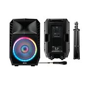 ION Audio Total PA Spartan High-Power Speaker System with Bluetooth, Lights, Stand, and Microphone