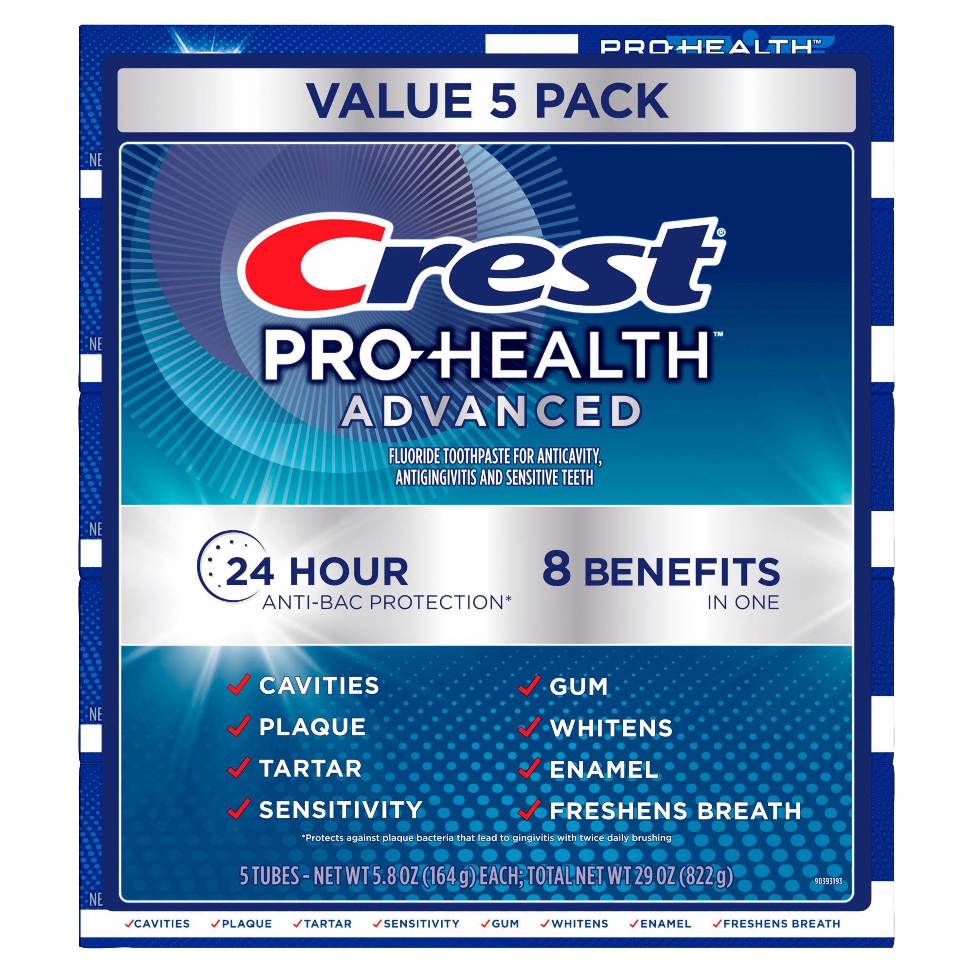 Crest Pro-Health Advanced Multi-Benefit Toothpaste, 5 ct./5.8 oz.