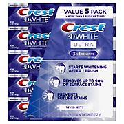 Crest 3D White Ultra Teeth Whitening Toothpaste, Vivid Mint, 5 pk./5.2 oz.