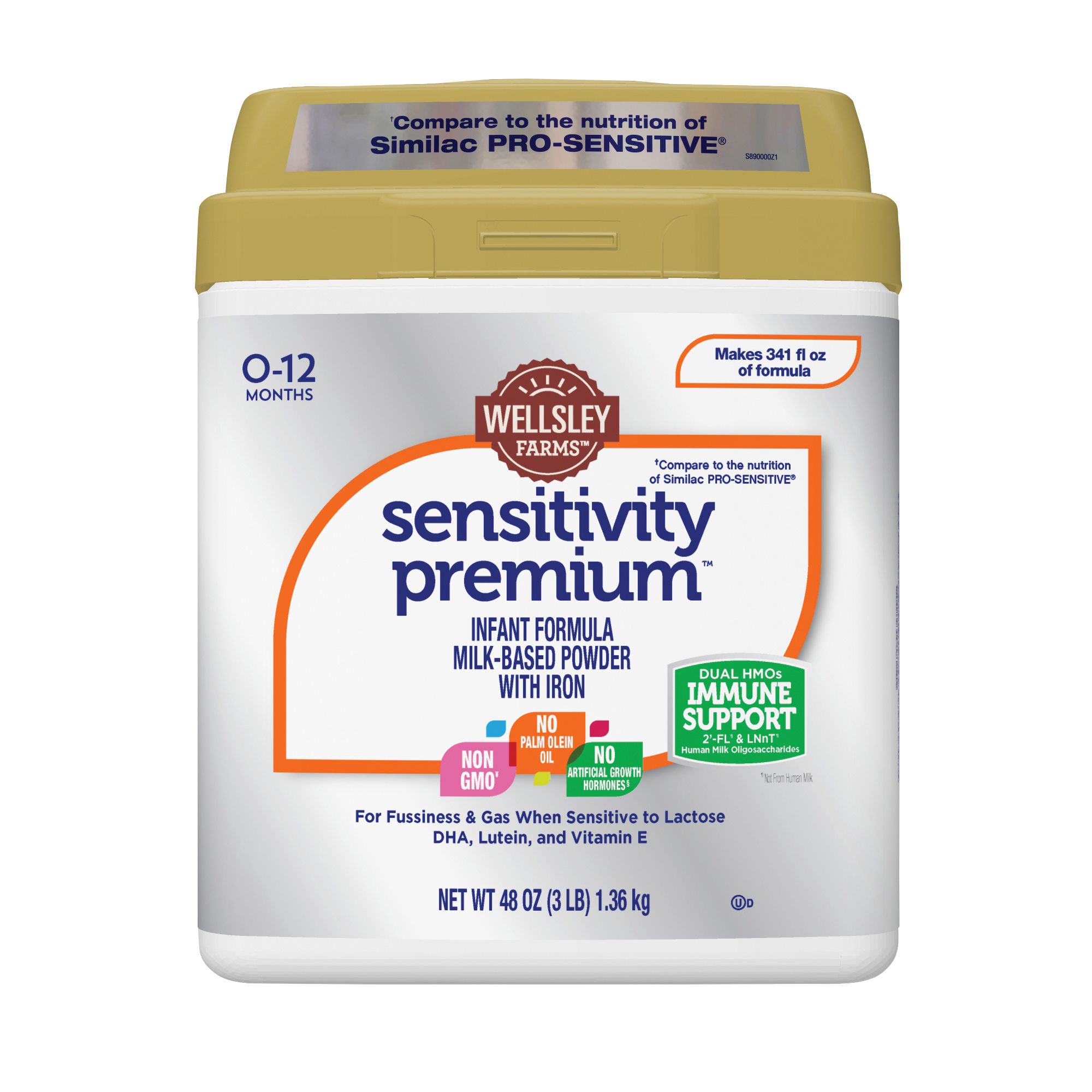 Wellsley Farms Sensitivity Premium Milk Based Powder Infant Formula With Iron, 48 oz.