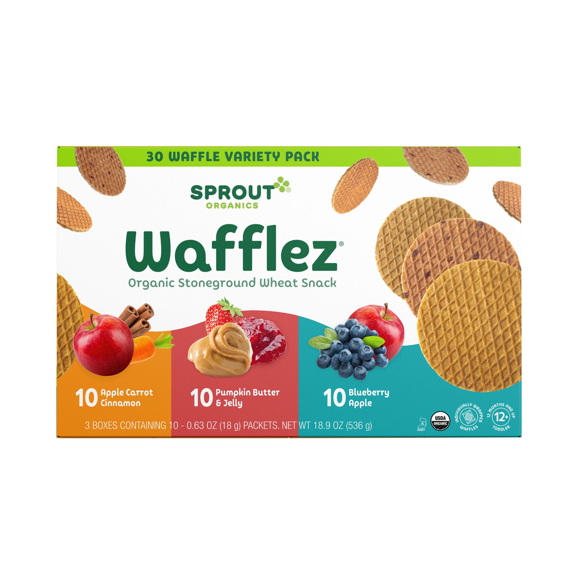 Sprout Wafflez Variety Pack, 30 ct.