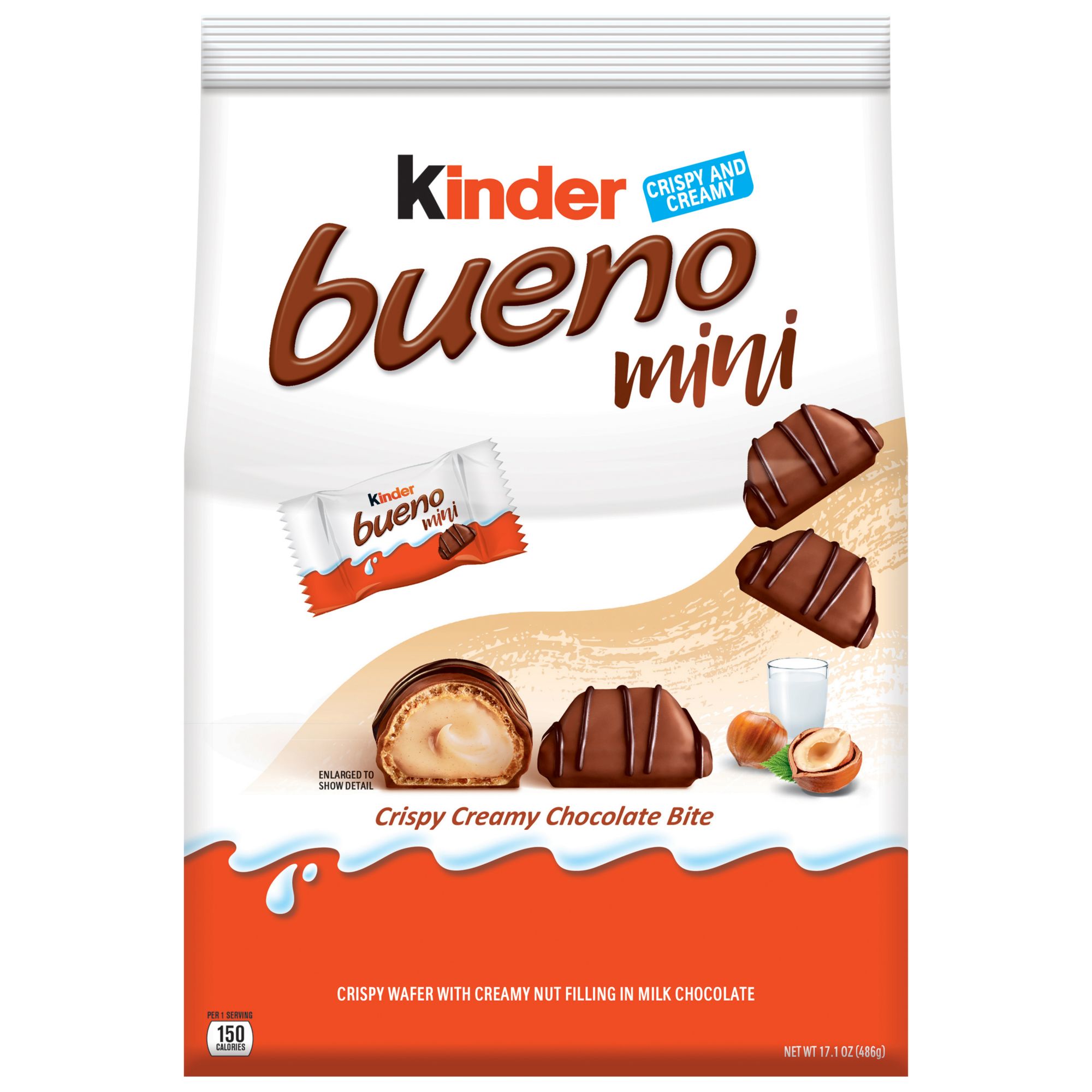 Kinder Bueno Minis, Crispy Creamy Chocolate Bite, 17.1OZ