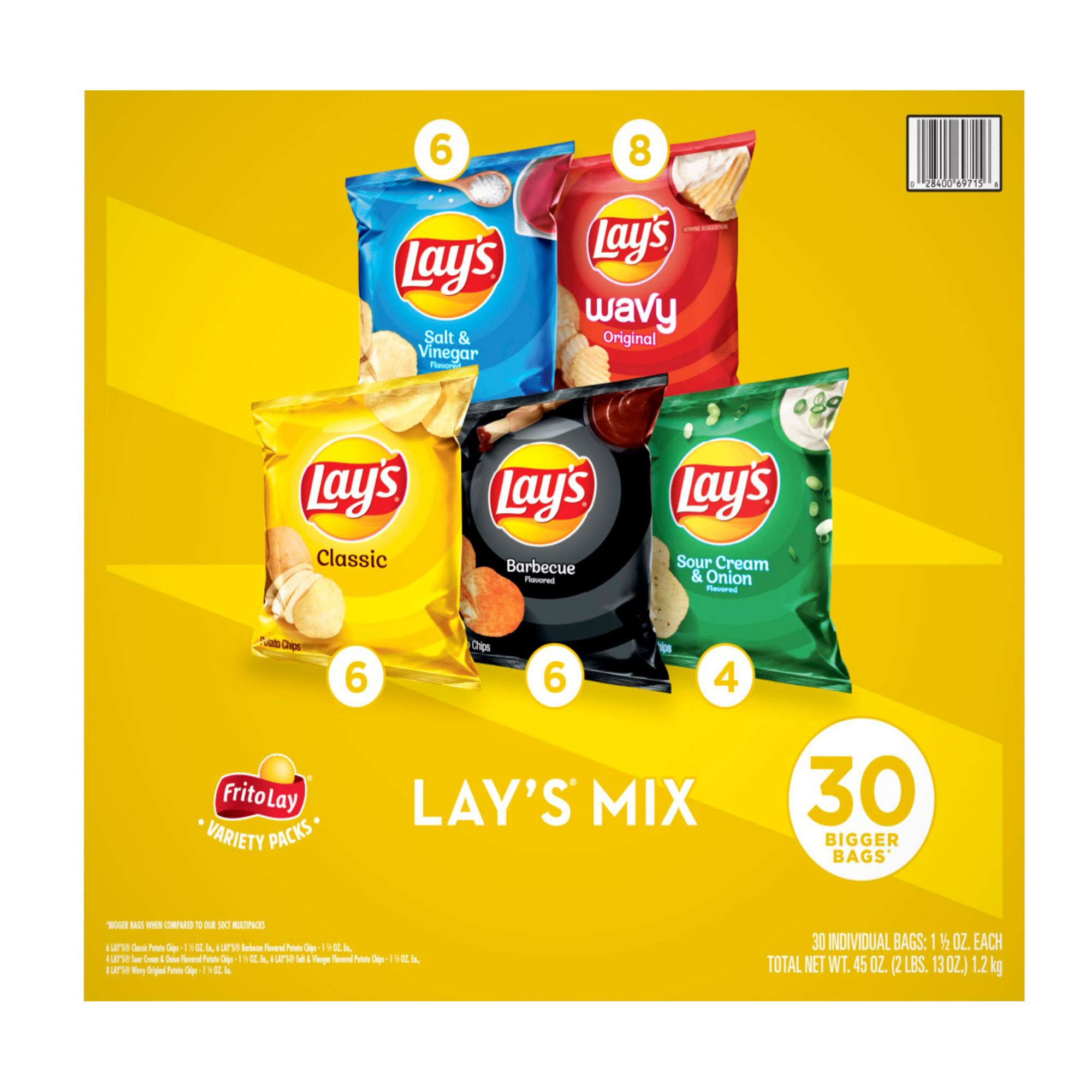 Frito Lay Variety Pack of Snacks and Chips, Classic Mix, 50 ct