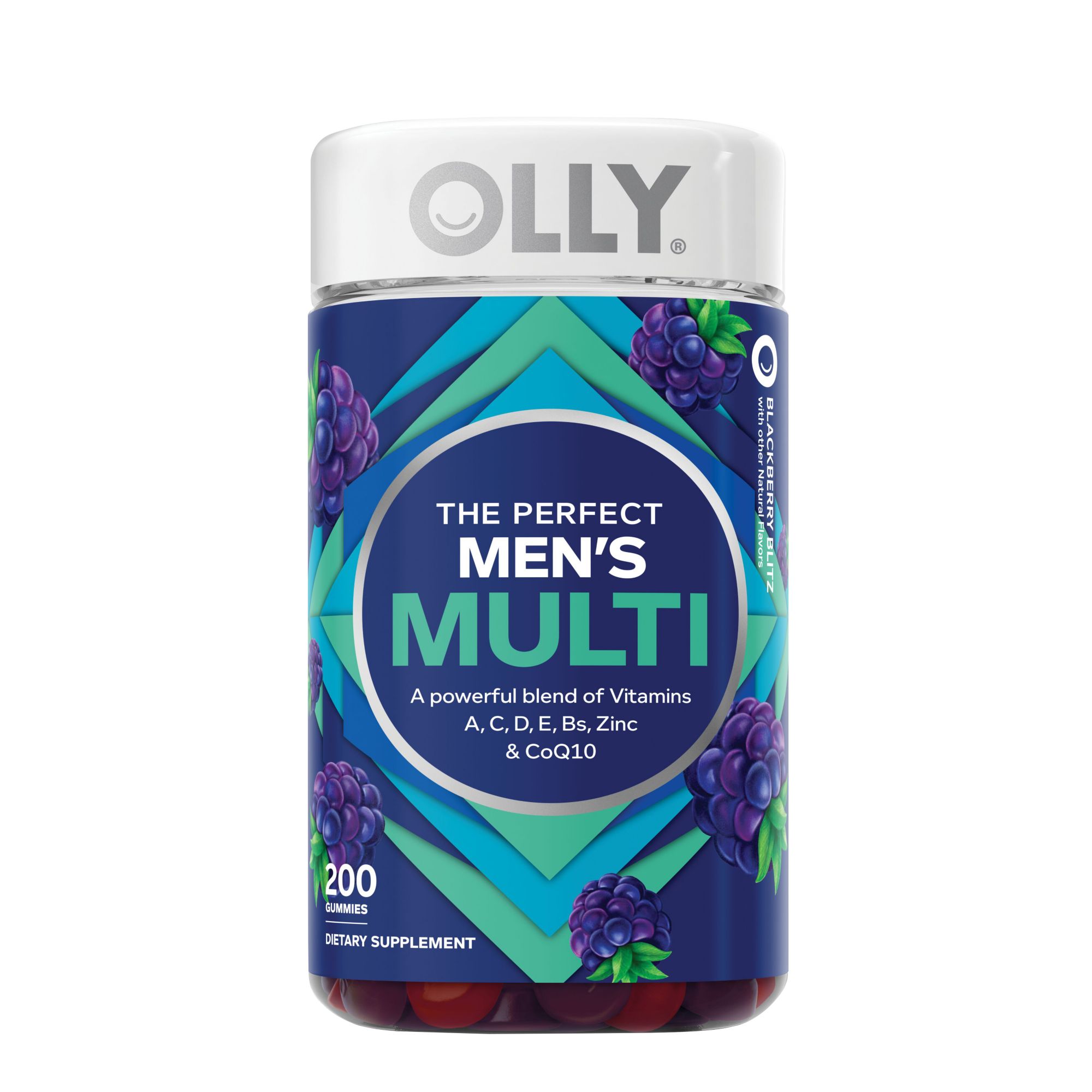 OLLY Men's Multivitamin Gummy Health and Immune Support Blackberry, 200 ct.