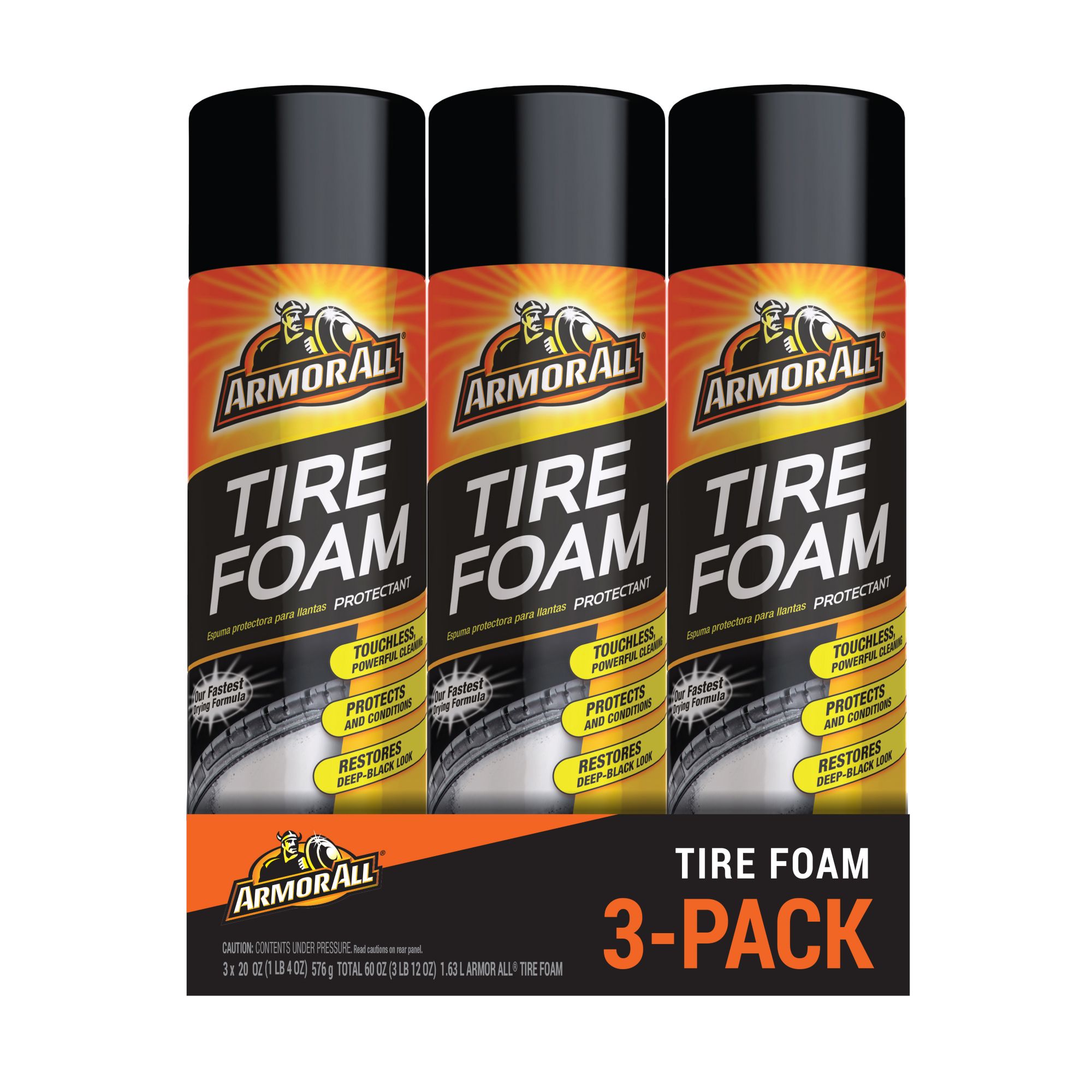 Armor All Tire Foam, Restores Deep-Black Look, 4 oz. 