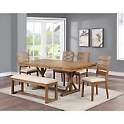 Jaminson 6 pc. Dining Set with Bench - Brown