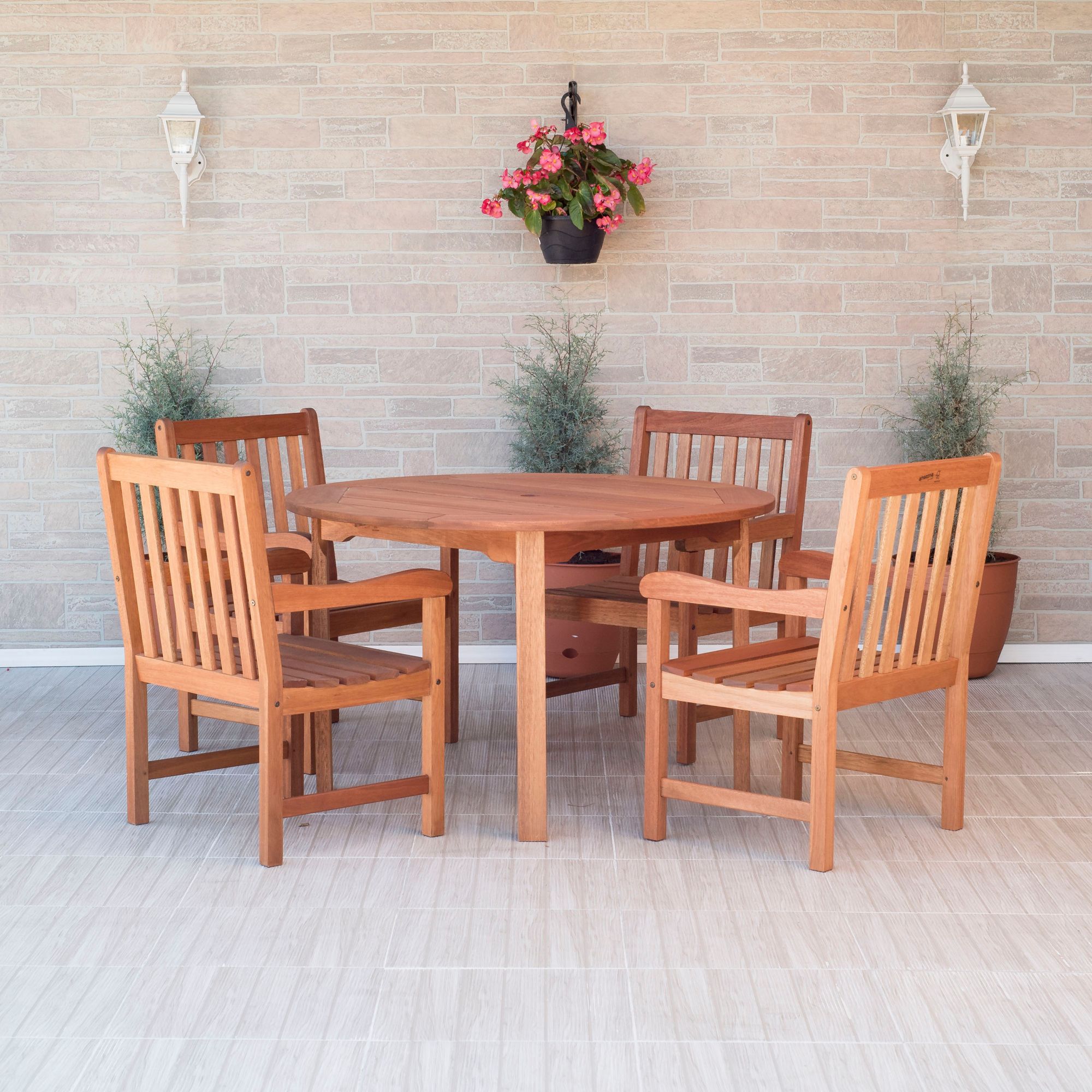 Amazonia 5-Pc. Outdoor Patio Dining Set - Brown