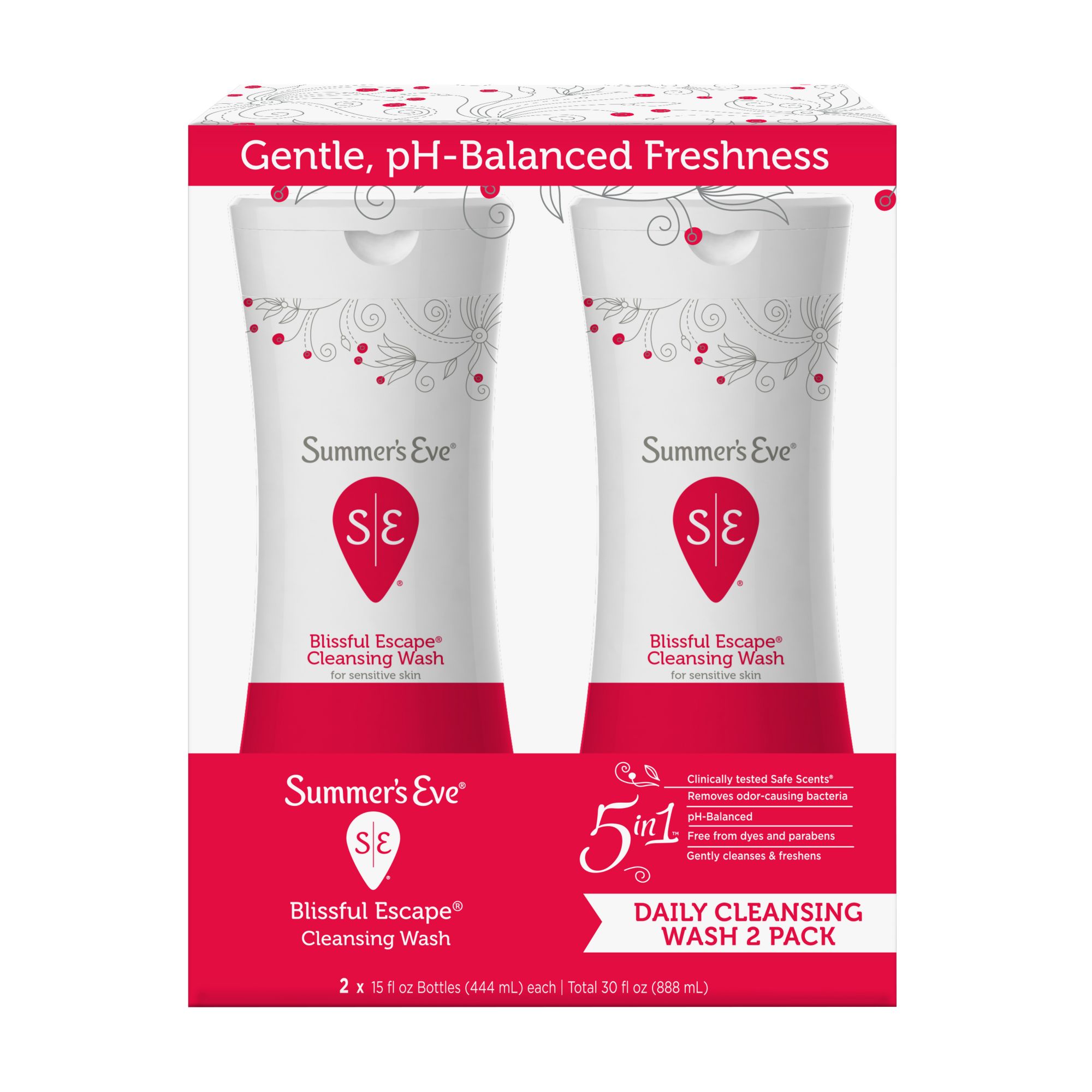 Summers Eve Blissful Escape Feminine Cleansing Wash, 2 pk./15 fl. oz.