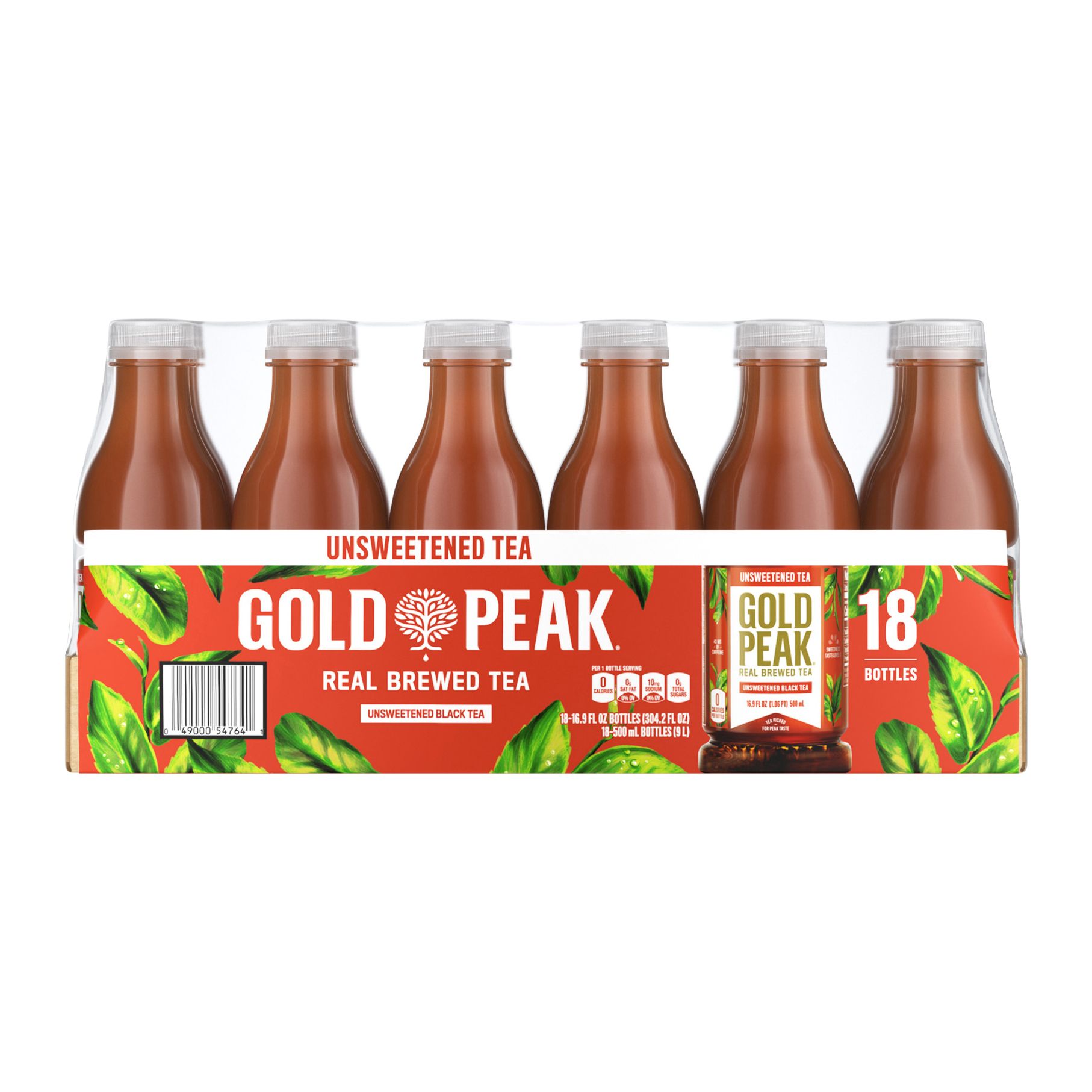 Gold Peak Unsweetened Black Tea Bottles, 18 pk./16.9 oz.